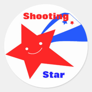 Rot-, Weiß- und Blue-Star-Sticker Runder Aufkleber