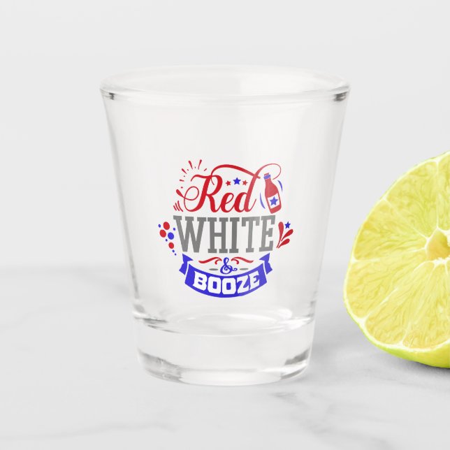 Rot weiß und Boost Schnapsglas (Vorderseite)