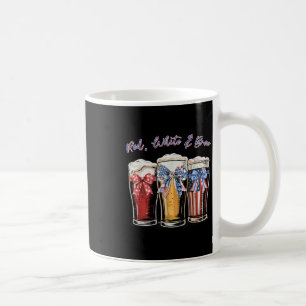 Rot Weiß Und Brauen 4. Juli Bier Merica Bogen USA Kaffeetasse