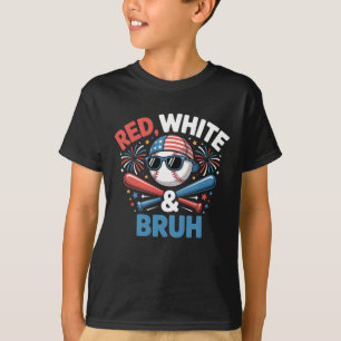 Rot weiß und Bruh Baseball Kinder Kleinkind T-Shirt