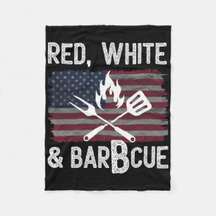 Rot Weiß Und Byrbcue BBQ Patriotisch 4. Juli USA Fleecedecke