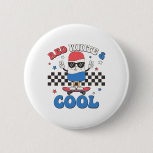 Rot weiß und Cool 4. Juli Popsicle Ice Cream Button