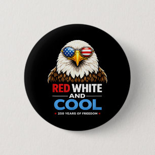 Rot Weiß und Cool Patriotischer Adler USA 250 Humo Button