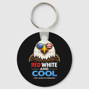 Rot Weiß und Cool Patriotischer Adler USA 250 Humo Schlüsselanhänger