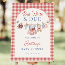 Rot Weiß und Fällig 4. Juli Babyparty Willkommen