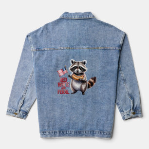 Rot, Weiß und Ferse und Freier Raccoon Jeansjacke
