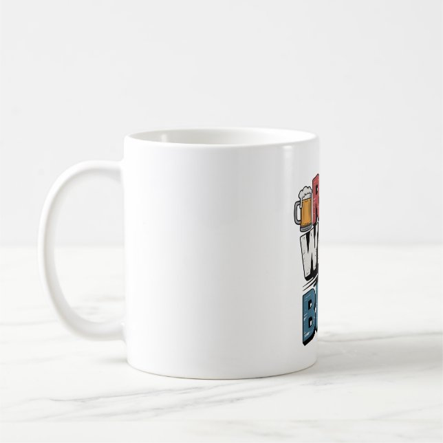 Rot-Weiß und fett-braun-Design Kaffeetasse (Links)