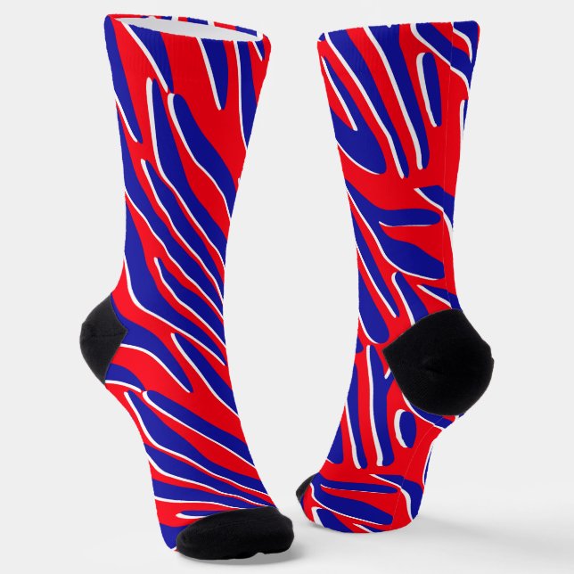 Rot, Weiß und Fett | Tiger Strip Crew Socks Socken (Gewinkelt)