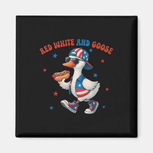Rot Weiß Und Gans Lustig 4. Juli Patriotisch USA Magnet