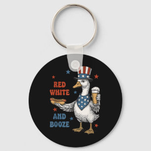 Rot Weiß Und Gänse Alkohol 4. Juli Gans Retro Schlüsselanhänger