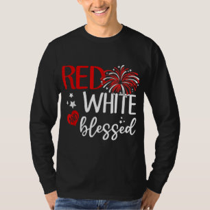 Rot weiß und gesegnet 4. Juli Jesus Patriotic T-Shirt