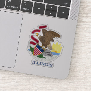 Rot-Weiß- und Goldadlerflagge auf Illinois-Aufkle Aufkleber