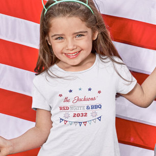 Rot weiß und GRILLEN 4. july patriotische Feuerwer T-Shirt