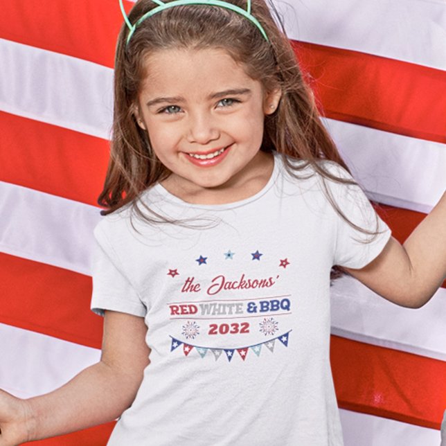 Rot weiß und GRILLEN 4. july patriotische Feuerwer T-Shirt (Von Creator hochgeladen)