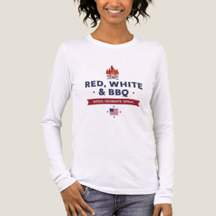 Rot, Weiß und GRILLEN - klassischer Formatstil Tri-Blend Shirt