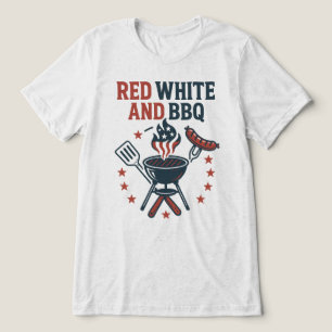 Rot, Weiß und GRILLEN Tri-Blend Shirt