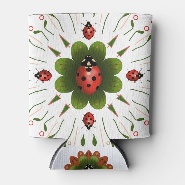 Rot, Weiß und Grün des Ladybugs können cooler sein Dosenkühler (Vorderseite)