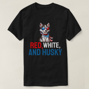 Rot, Weiß und Husky T-Shirt
