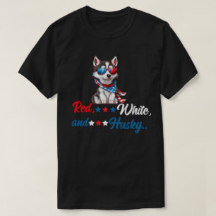 Rot, Weiß und Husky T-Shirt
