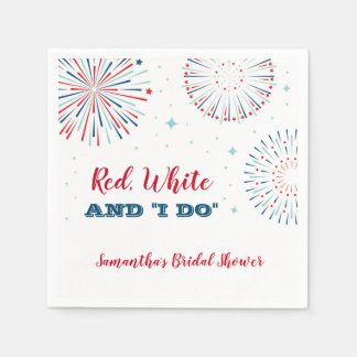 Rot, Weiß und I DO Brautparty Napkin Serviette