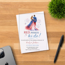 Rot Weiß und ich mache Acryl-Hochzeitseinladung