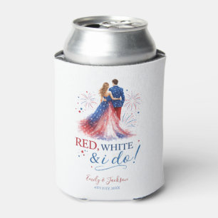 Rot Weiß und ich mache eine Americana-Hochzeit Dosenkühler
