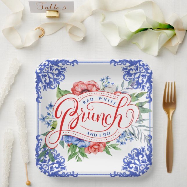 Rot, Weiß und ich machen Blumenbridal Brunch | Dus Pappteller (Hochzeit)