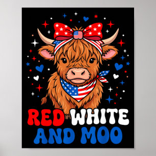 Rot Weiß Und Moo Highland Patriotischer Fpirat Hel Poster