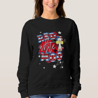 Rot weiß und Moos Sweatshirt
