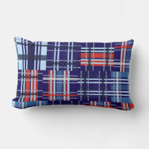 Rot, Weiß und Navy Blue Madras Kissen Kissen