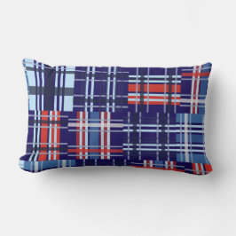 Rot, Weiß und Navy Blue Madras Kissen Kissen