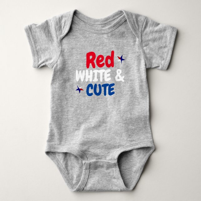 Rot weiß und Niedlich Baby Strampler (Vorderseite)