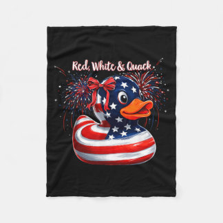 Rot Weiß Und Quack Lustige Ente 4. Juli Fleecedecke