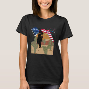 Rot Weiß Und Stiefel Amerikanische Flagge 4. Juli T-Shirt