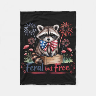 Rot Weiß Und Wild Aber Freier Waschbär Patriotisch Fleecedecke