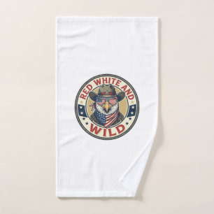 Rot Weiß Und Wild Patriotisch Patriotisches Tier V Handtuch