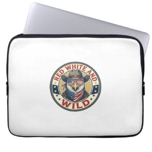 Rot Weiß Und Wild Patriotisch Patriotisches Tier V Laptopschutzhülle
