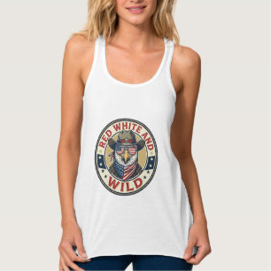 Rot Weiß Und Wild Patriotisch Patriotisches Tier V Tank Top