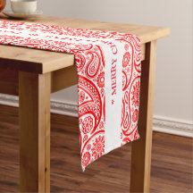 Rot-Weiß-Vintage Paisley-Muster