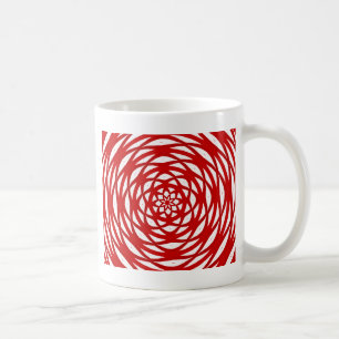 Rot-Weiß-Weihnachten modernes Kreis-Designmuster Kaffeetasse