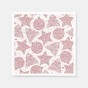 Rot-Weiß-Weihnachtsmuster Papier Napkin-Set Serviette
