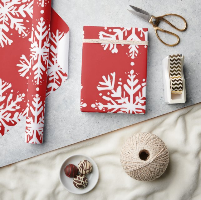 Rot-weiß Weihnachtsmuster Wrappi Geschenkpapier (Kunsthandwerk)