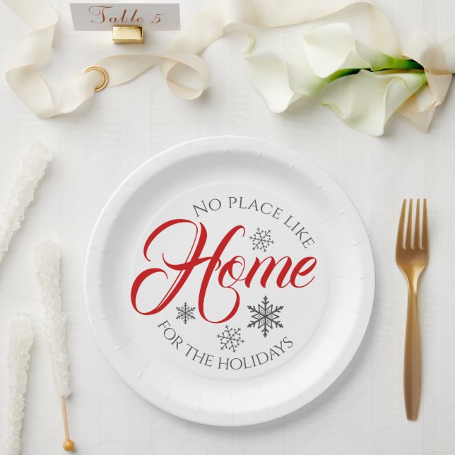 Rot-Weiß-Zuhause für das Holidays Paper Plate Pappteller (Hochzeit)