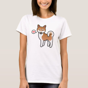 Rot-Weiße Alaskan Klee Kai Liebesillustration T-Shirt