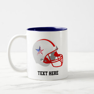 Rot-Weiße American-Football-Helm Zweifarbige Tasse