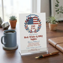 Rot-Weiße-BBQ-Nächte 250. USA-Jubiläums-Kranz 