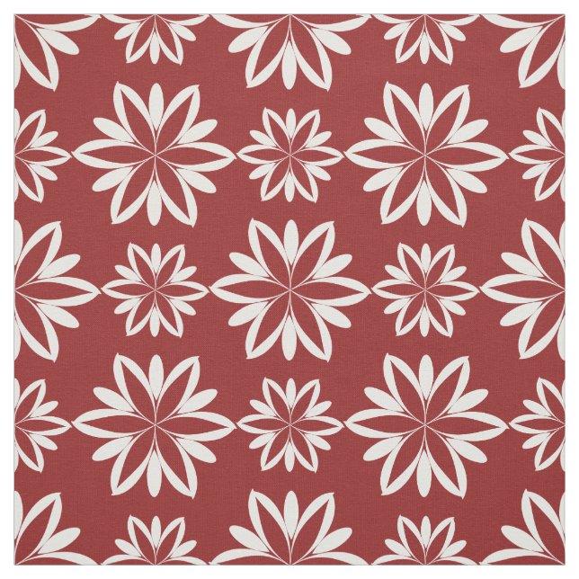 Rot-weiße Blume mit Blumenmuster Stoff (Muster)