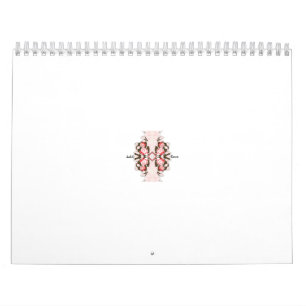 Rot-weiße Blumen im weißen Hintergrund Kalender