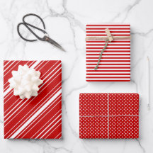 Rot-weiße Diagonal Streifen & Dots Weihnachten