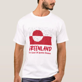 Rot-weiße grönländische Flagge mit Cooler Markieru T-Shirt